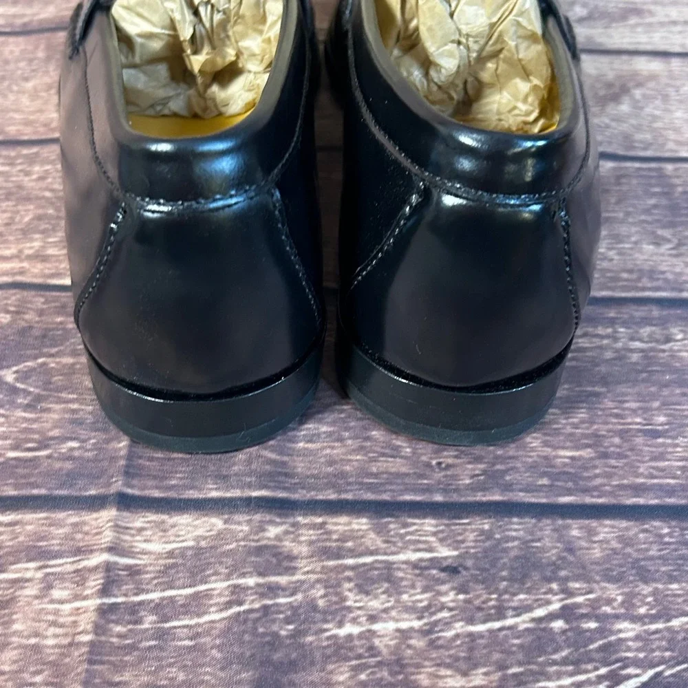 Cole Haan NikeAir Mens Black Leather Pinch Tassel Loafers C06587 Size 9 M NEW